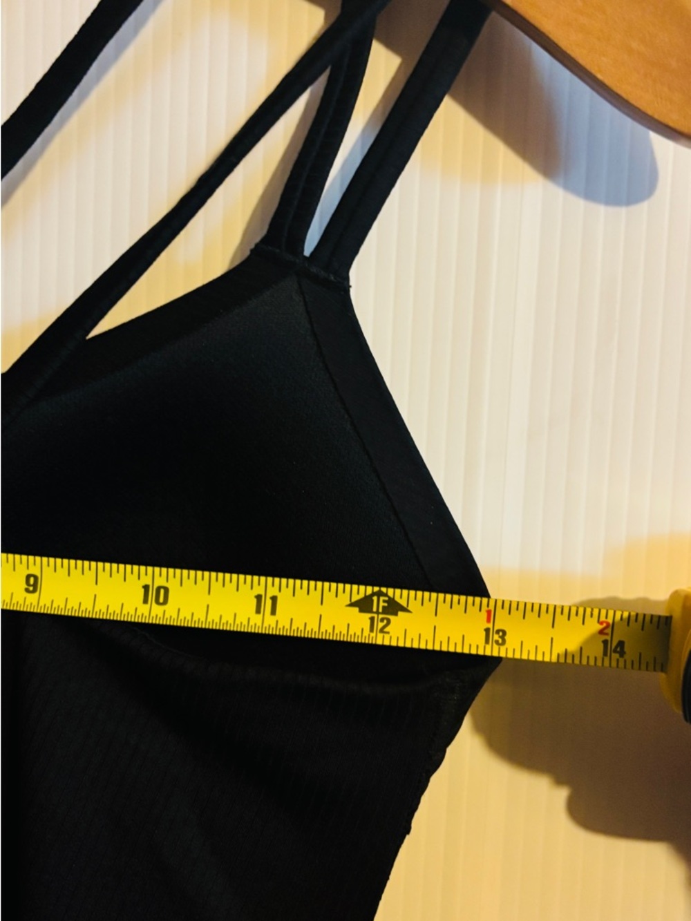 Black Ribbed Double-Strap Camisole - Picture 4 of 5
